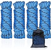 MARINE SYSTEM Double Braided Nylon Dock Lines Rope, 1/2 Inch x 15 FT Dock Line with 12 Inch Eyelet for Mooring Boats, Blue and Black (4 Pack)