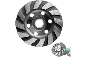 GWY Concrete Grinding Wheel, 4'' Double Row Diamond Cup Surface Grinding Wheel Heavy Duty Turbo Concrete Grinding Wheel Disc for Angle Grinder on Granite, Cement, Marble, Rock, Masonry, Concrete