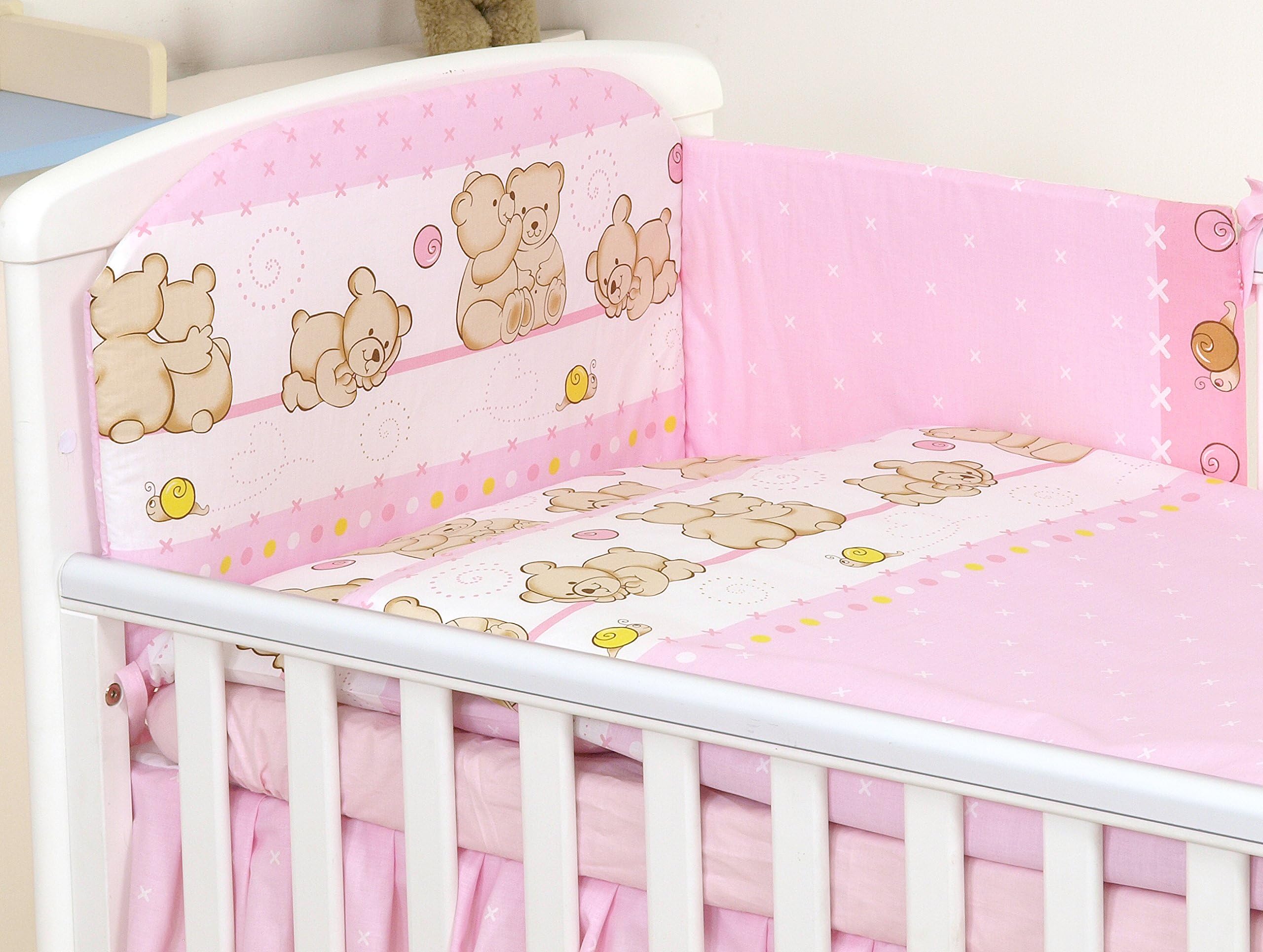 5 PCS PRO COSMO Bedding Set to FIT COT &COT Bed Pillow Duvet Bumper 100% Cotton (to fit cot Bed Size 140x70cm, 7)