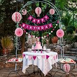 Itsy Bitsy Party Co Premium Reusable Pink Birthday Decoration Set view 7