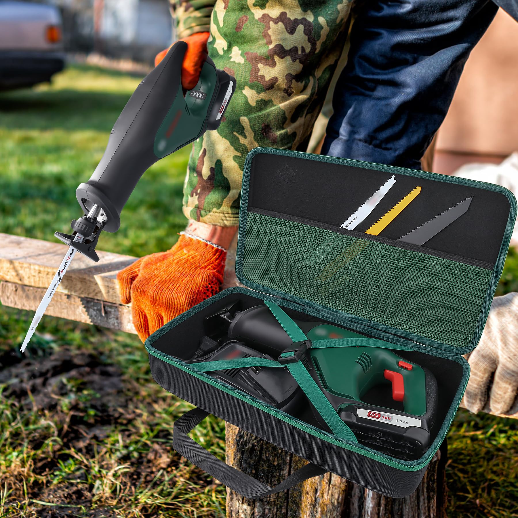 co2CREA Hart Tragbare Schutzhülle Etui Tasche für Bosch Akku Säbelsäge AdvancedRecip 18,Nur Tasche 9