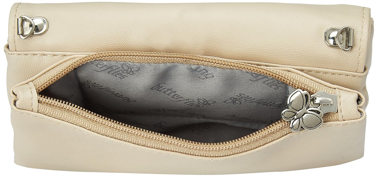 butterflies women's clutch (white) (bns 2194wc)