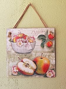 Apple wall decor, Country wall art, Wooden kitchen plaques, Kitchen signs, Kitchen wall decor, Farmhouse decoration