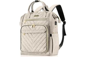 KUOSDAZ Knitting Bag Backpack, Crochet Bag Tote, Yarn Organizer with USB Charging Port, Large Travel Yarn Storage Tote for Crochet Hooks, Knitting Needles, Yarn Supplies, Beige