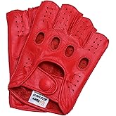 Riparo Fingerless Leather Gloves for Men - Driving, Motorcycle, Riding, Costume, Cosplay and Cycling