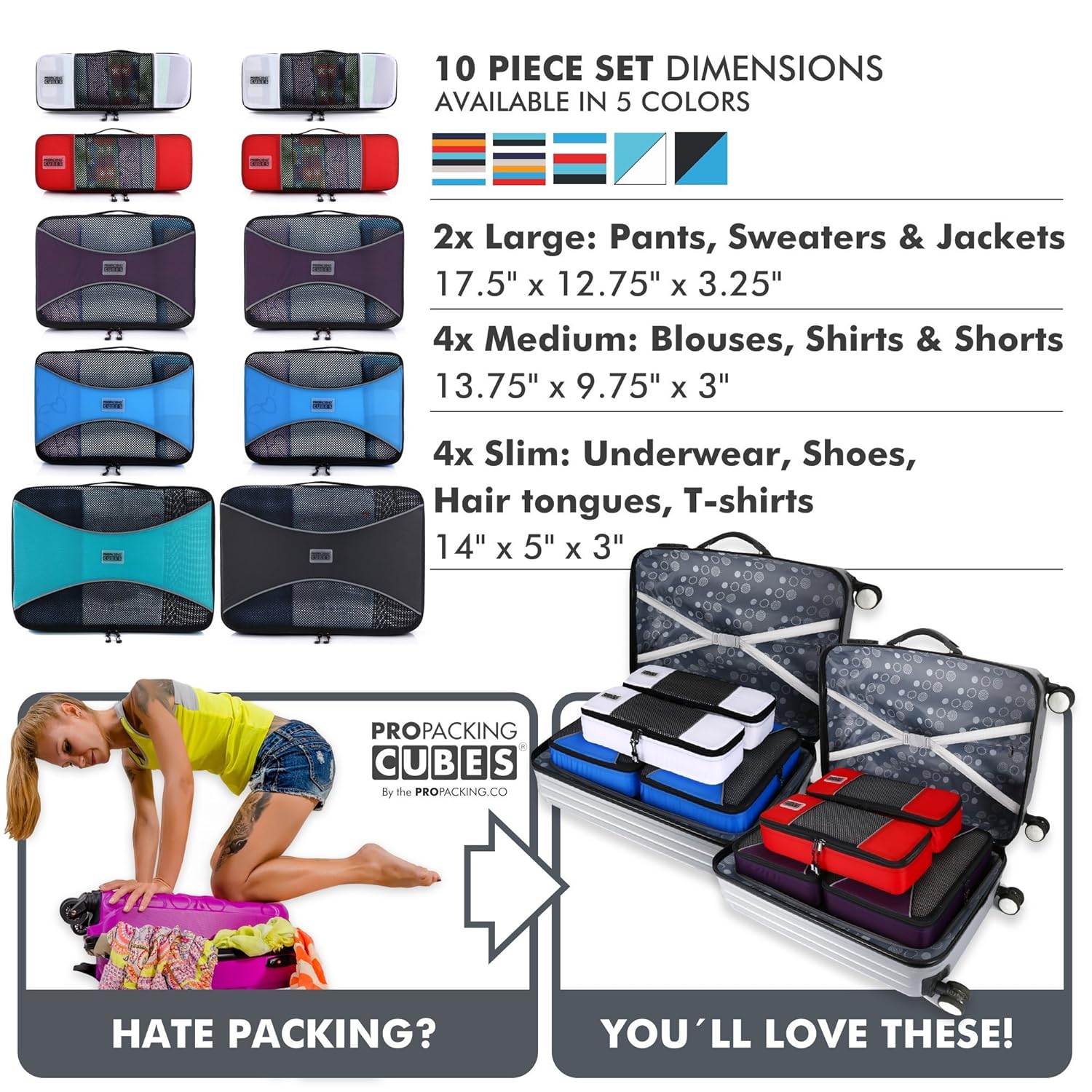 pro packing cubes set