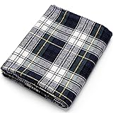 Pico Textiles 1 Yard Green, White, and Blue Tartan