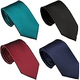 ZENXUS Extra Long Ties for Men Big and Tall, 63 or 70 inch Long Neckties 4-Pack