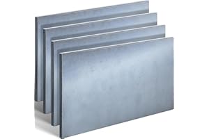 Tandefio 4 Pcs 1/4 x 6 x 12 Inches Hot Rolled Mild Steel Plate Steel Flat Plate Sheet Weldable Flat Stock Black Metal Sheet for Cutting, Industrial Machinery Manufacturing Residential