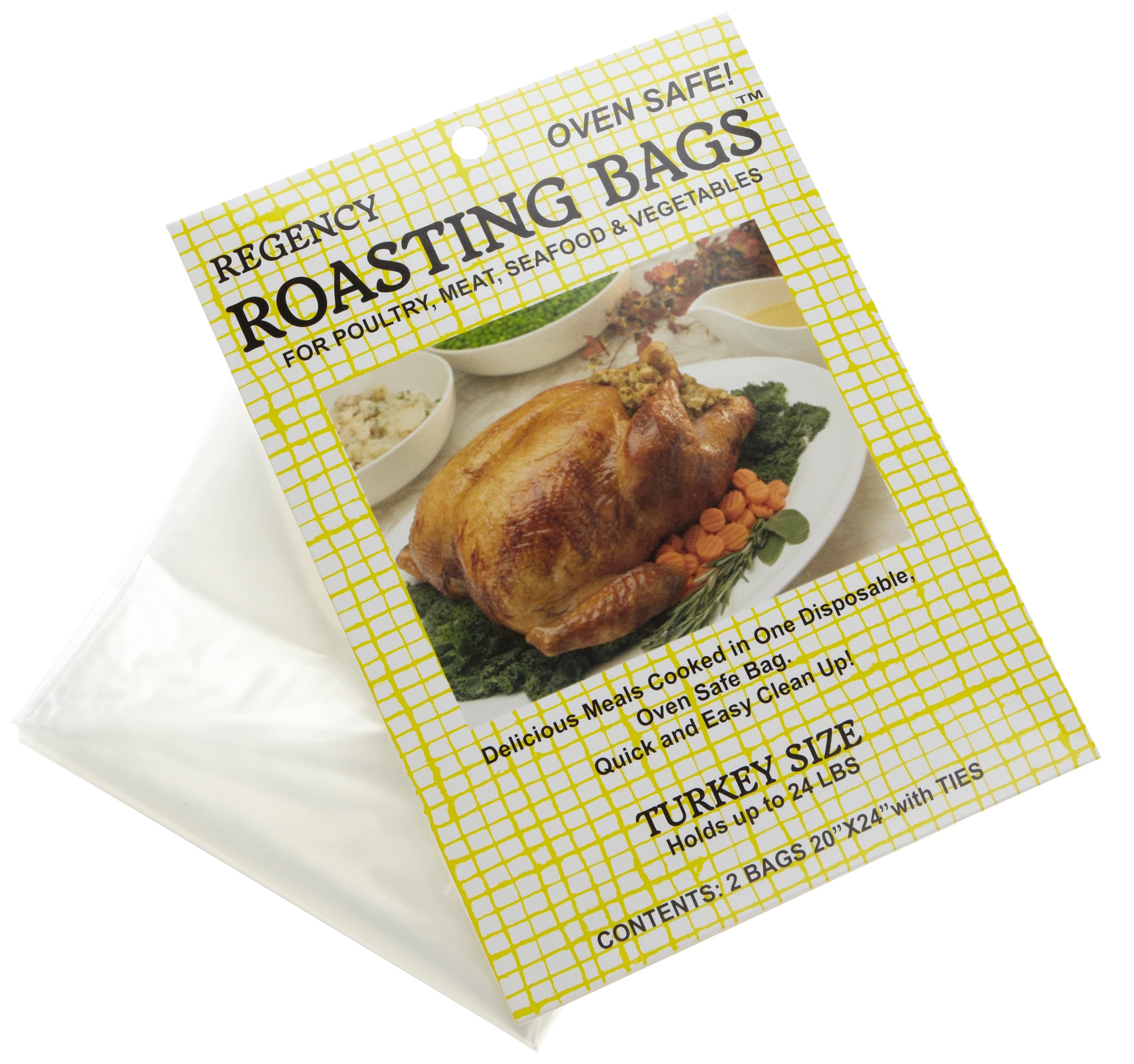 Regency Wraps Oven Roasting Bag with oven Safe Twist ties, 2 pack