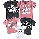Teeny Fox Big Brother Again Sister Finally New to Crew Sibling Announcement T-Shirt