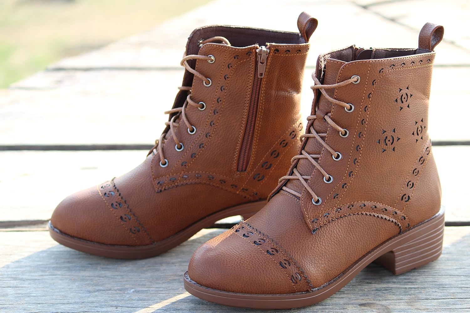 brauch women's high ankle brown boots