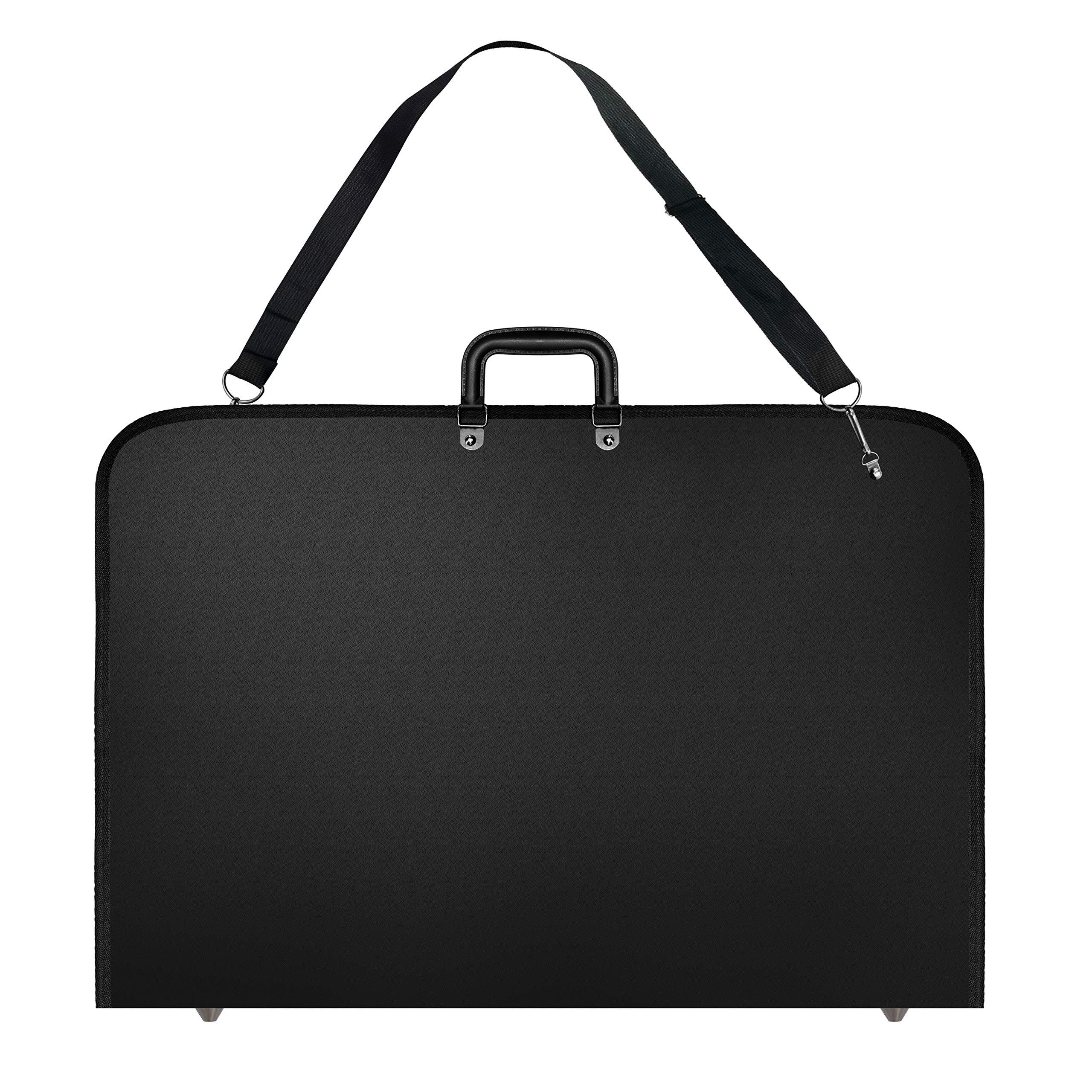 Vantasii Black Art Portfolio Case Artist Carrying Case Artist Portfolios Case with Shoulder Strap (19x14.7x1.5 Inch)