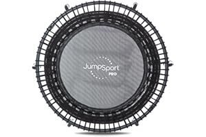JumpSport Indoor Heavy Duty Lightweight 44 Inch Folding Fitness Trampoline with Arched Legs and 7 Adjustable Tension