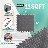 Yes4All EVA Interlocking Mats Puzzle Floor Tiles 11 mm Gray 1.02 m2 Border view 2