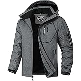 UTWGN Men's Ski Jacket Winter Warm Snow Coat Waterproof Windbreaker Hooded Work Outerwear Snowboarding Jackets