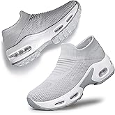 YHOON Women's Walking Shoes Slip-on - Sock Sneakers Ladies Nursing Work Air Cushion Mesh Casual Running Jogging Shoes