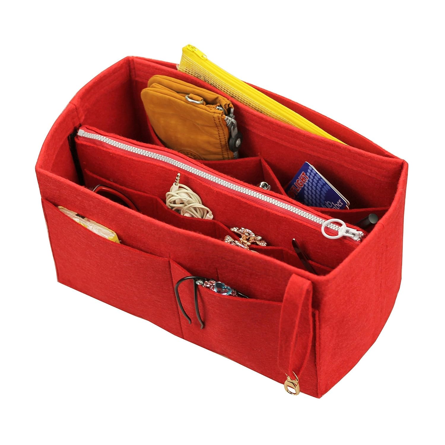 [Fits Neverfull MM/Speedy 30, Red] Felt Organizer (with Detachable