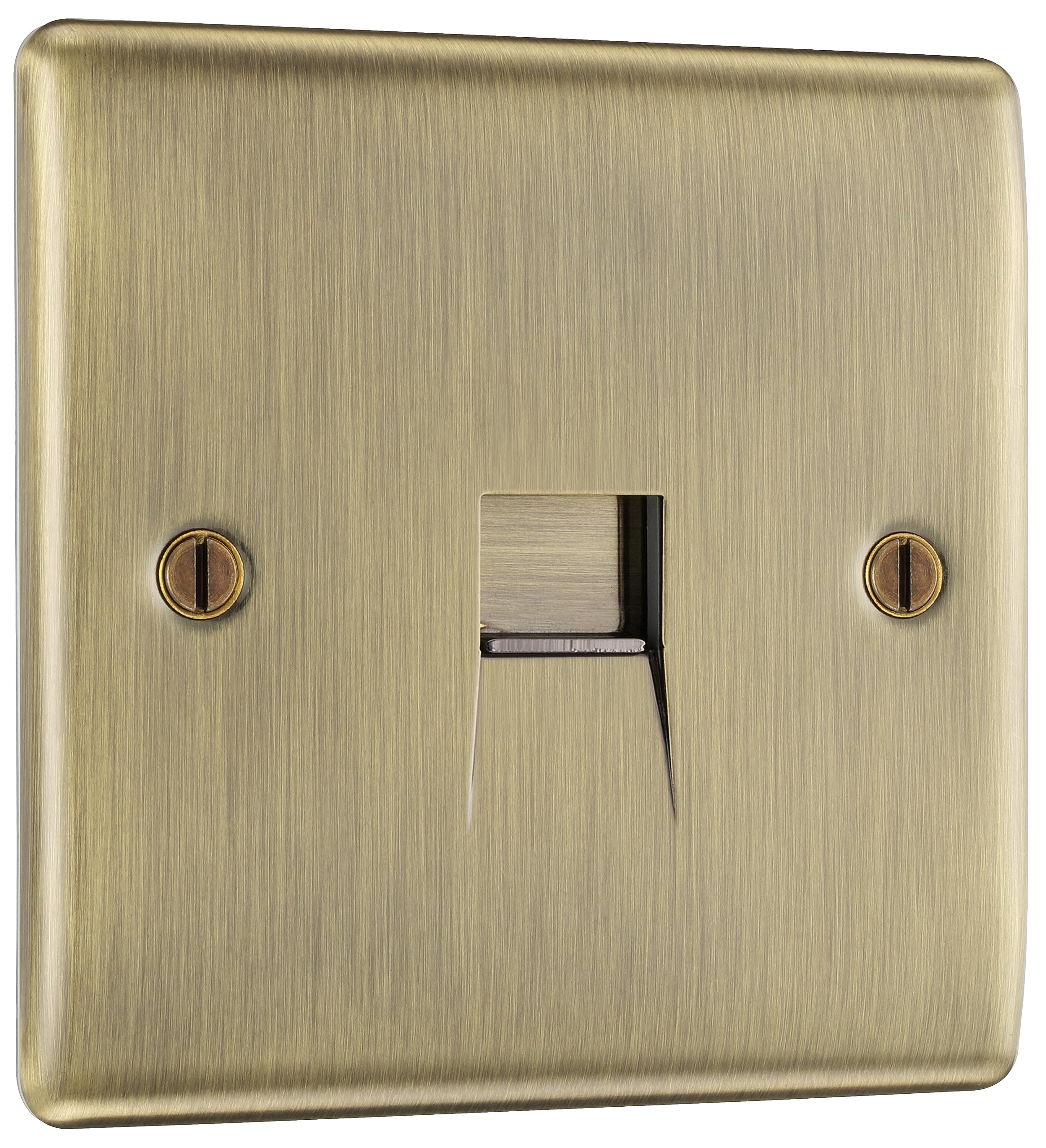 BG Electrical Single Telephone Slave Socket, Antique Brass — image 1