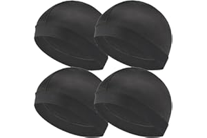 Headshion 4 Pack Wave Cap for Men 360 Waves, Silky Stocking Cap Compression Over Durag