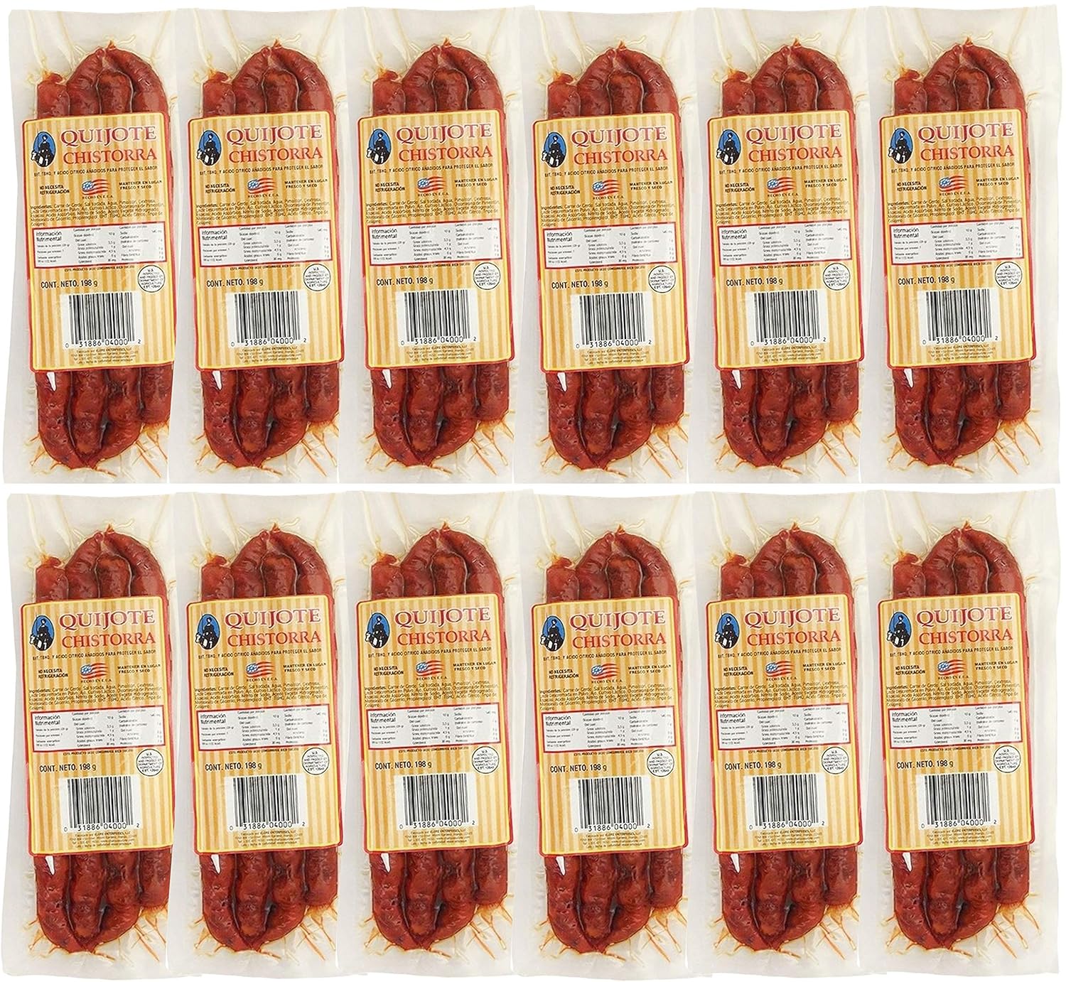 Chistorra chorizos by Quijote. 7 oz. 12 Packs vacuum packed. Amazon