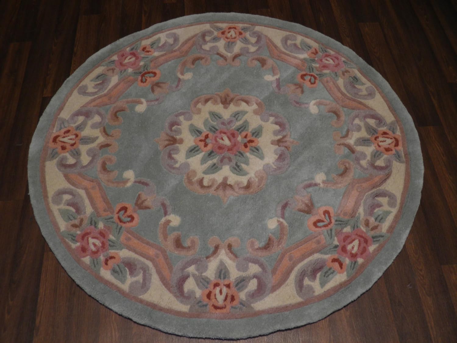 Circular Chinese Wool Rugs Handmade Traditional Design 120cm x 120cm In
