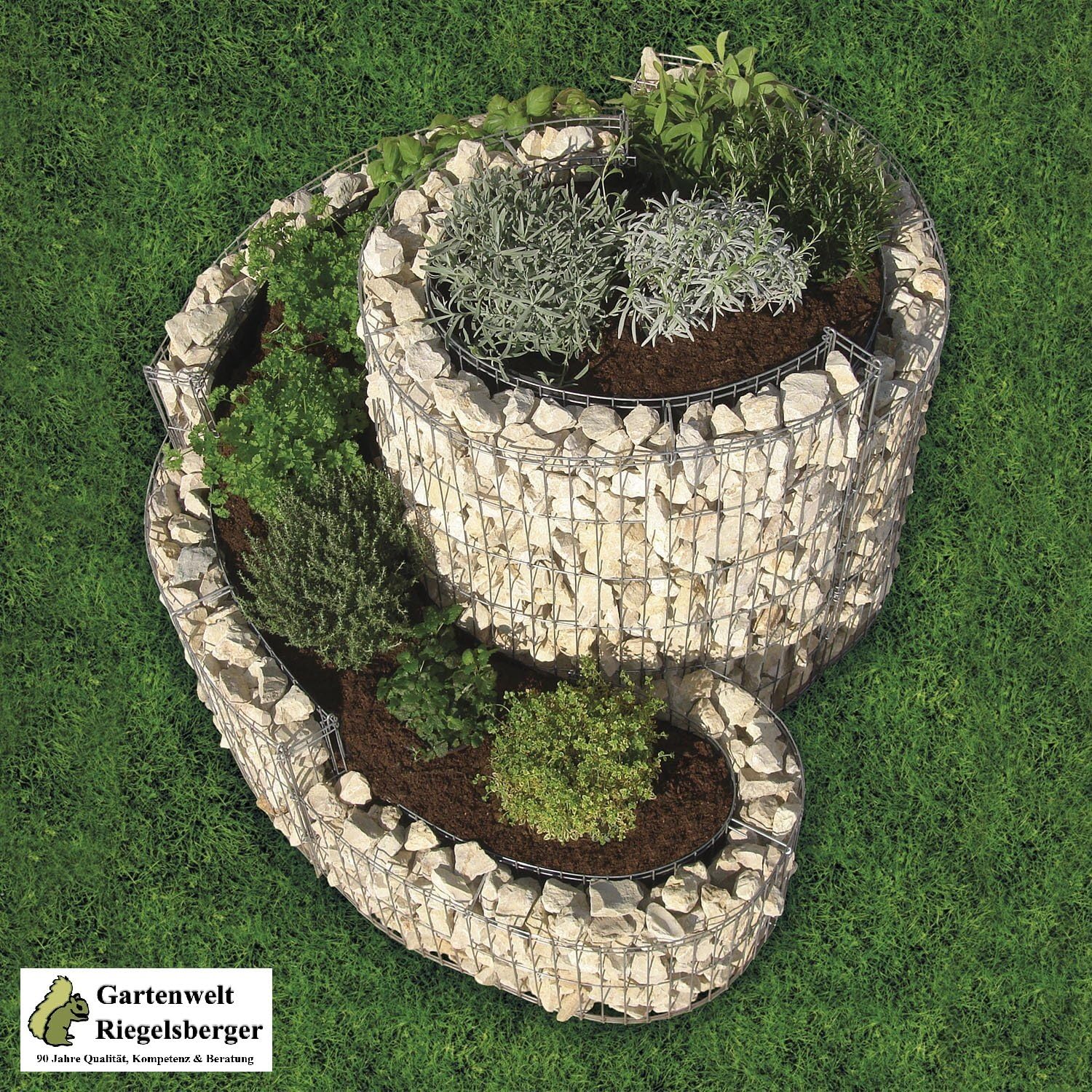 BELLISSA herbal spiral, herb worm, raised bed, gabion, herb bed, plant bed, vegetable bed, flower pot from Gartenwelt Riegelsberger
