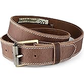 F&L CLASSIC Men’s Money Full Grain leather Belt, Hidden zipper Pocket, USA