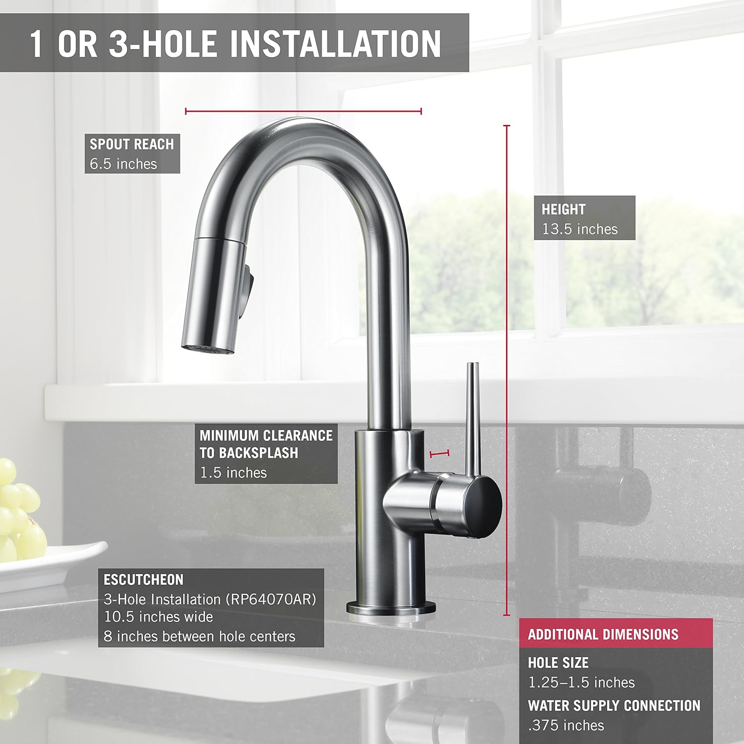 Delta Faucet Trinsic Single-Handle Bar-Prep Kitchen Sink Faucet with Pull Down Sprayer and Magnetic Docking Spray Head, Chrome 9959-DST - Touch On Kitchen Sink Faucets - 
