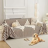 HAOMAIJIA Boho Sofa Covers Couch Covers for 3 Cushion Couch Sofa Pet Friendly Soft Thick Non Slip Couch Cover for Dogs Washable Sectional Couch Covers L Shape Furniture Protector (Brown, 91"x134")