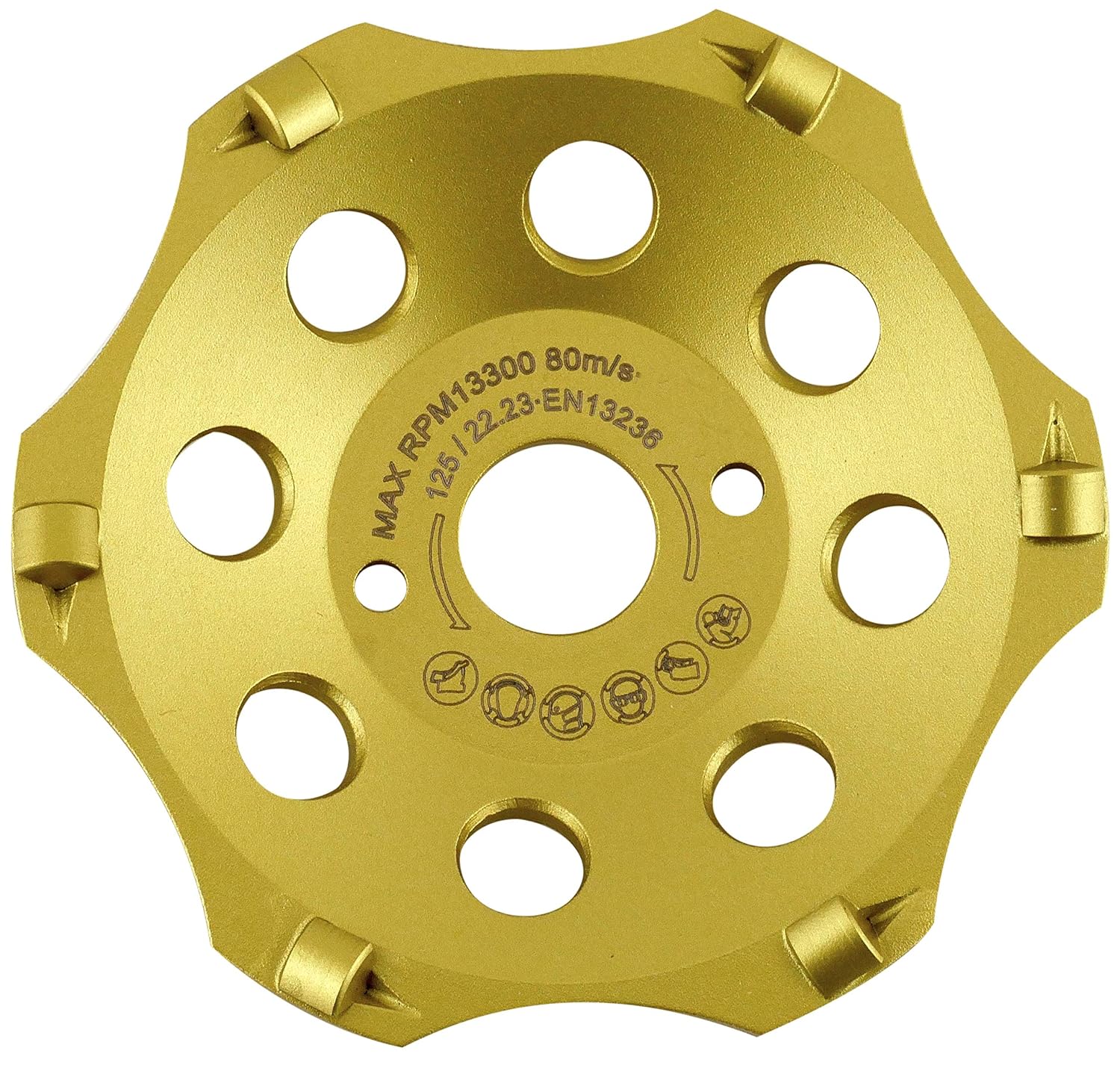 PRODIAMANT PKD Diamond Cup Wheel 125 mm x 22.2 mm 6 Segments Diamond Cup Wheel 125 mm Fits Angle Grinder, 125mm