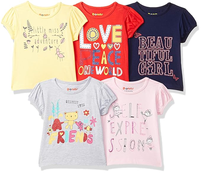 Baby-Girls Regular fit T-Shirt (Pack of 5)