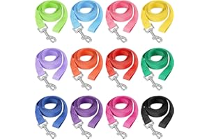Hillban 12 Pcs Nylon Puppy Leash Bulk 5ft Dog Leash for Training 12 Colors Puppy Line Traction Rope for Small Medium Dog Trai