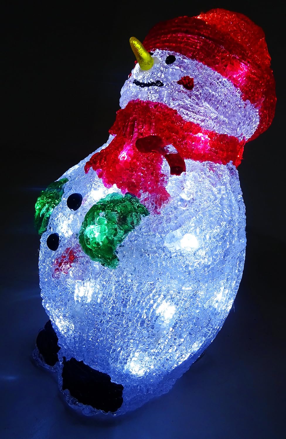 Christmas Concepts® 280mm (11") White LED Acrylic Snowman Christmas Decoration - Battery Operated - Indoor Christmas Decorations - Image 3