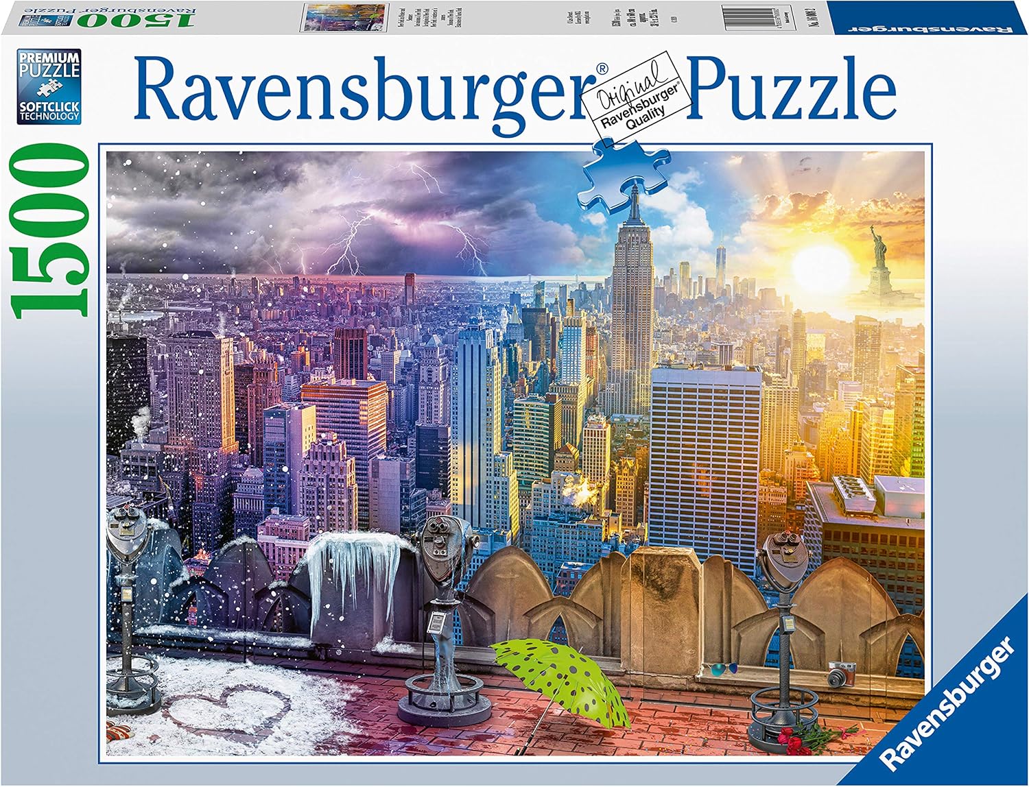 Ravensburger New York Summer and Winter 1500 Piece Jigsaw Puzzle for Adults and Kids Age 12 and Up, Multicoloured, 84 x 60 cm - Image 4