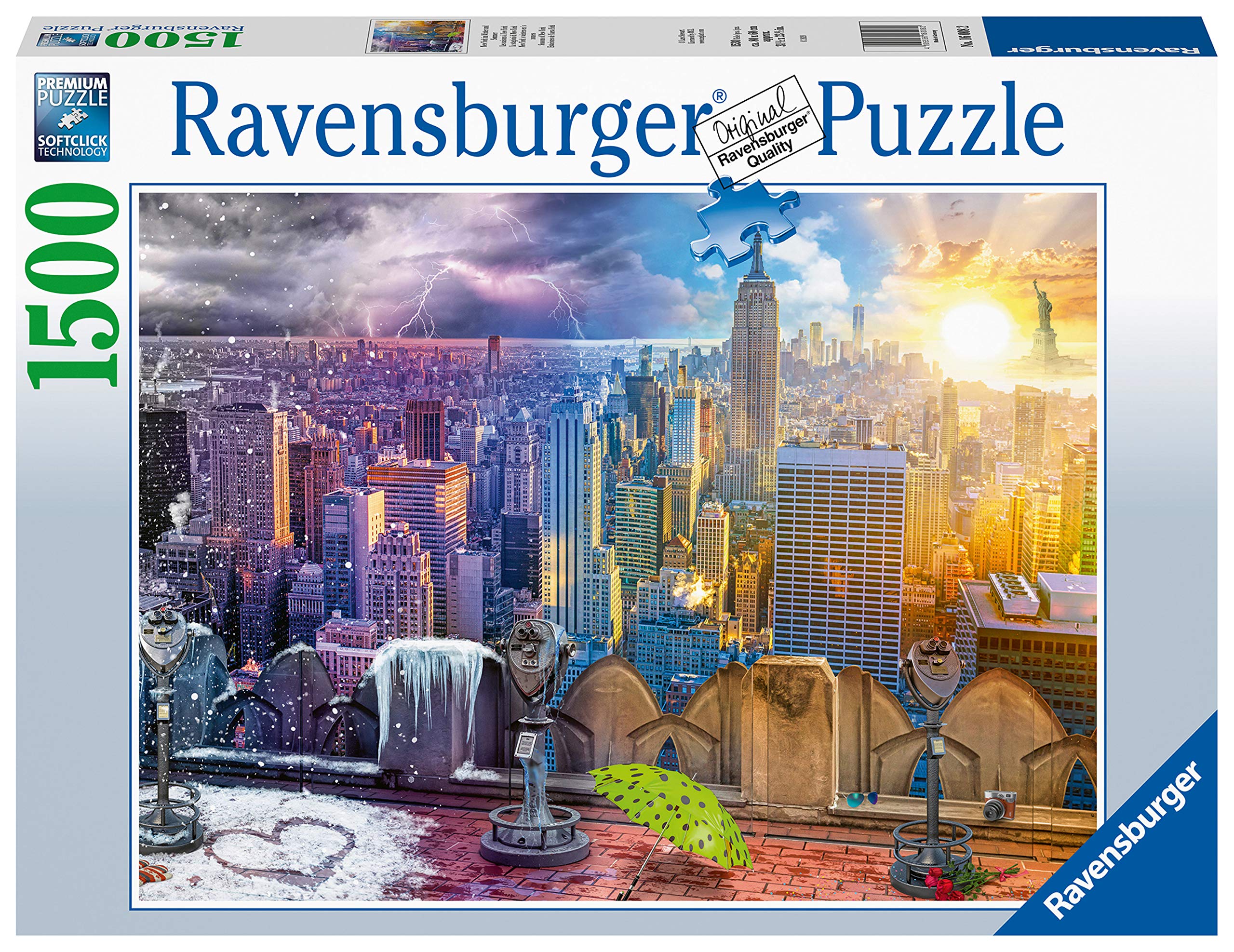 Ravensburger New York Summer and Winter 1500 Piece Jigsaw Puzzle for Adults and Kids Age 12 and Up