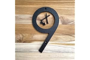 GO HOME NUMBERS 5 Inch Modern Plastic House Numbers and Letters with hardware included. Black and White Arrows, North South East West, Unit A B, No.- Dash, 1/2 (9, BLACK)