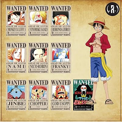 Buy Rgf New Edition One Piece Pirates Wanted Posters Straw Hat Pirates Crew Luffy Chopper Zoro Nami Usopp Sanji Jinbe Franky Brook Robin 10pcs Bronze Online In Kenya B08jz284dg