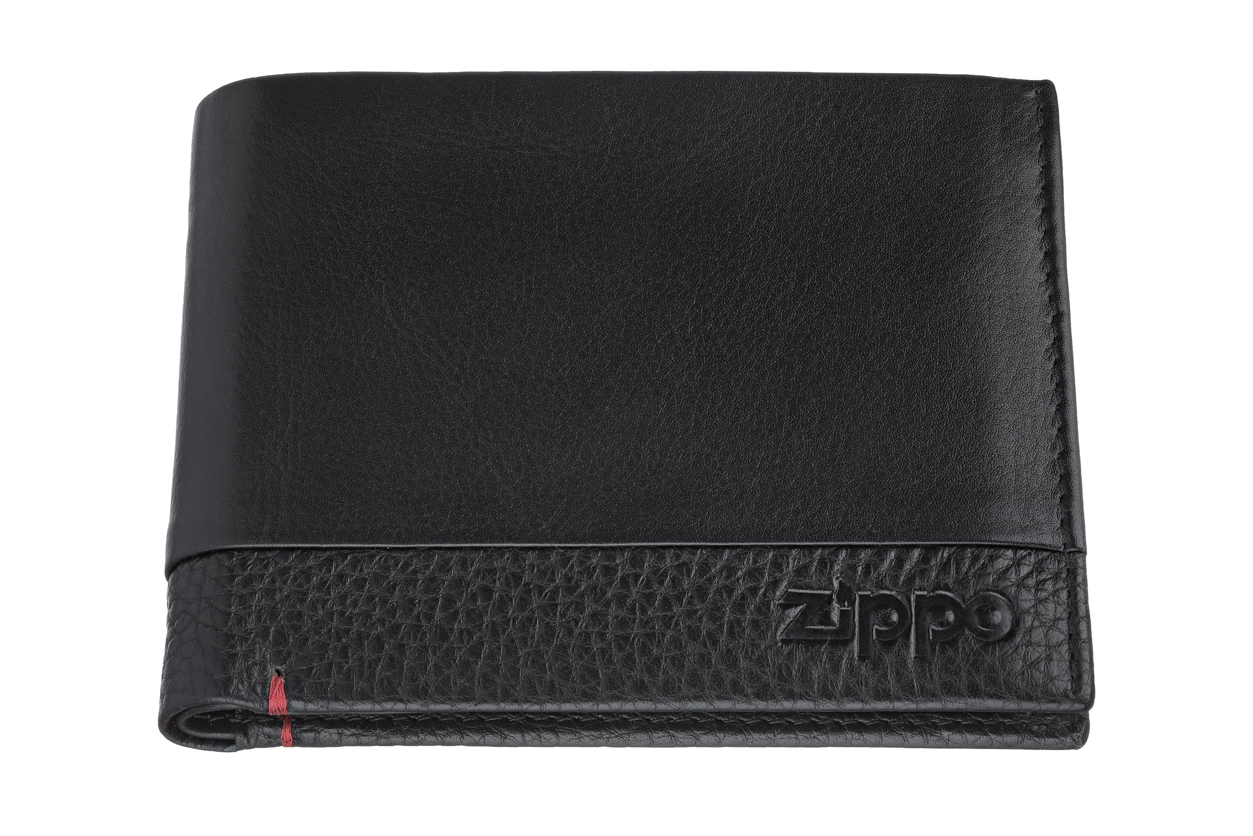 Zippo Tri-Fold Wallet - Made of High Quality Nappa Leather - Ideal for Credit Cards - Landscape Format - RFID Protection - Unisex - Black - 10,5x9x1,5 cm