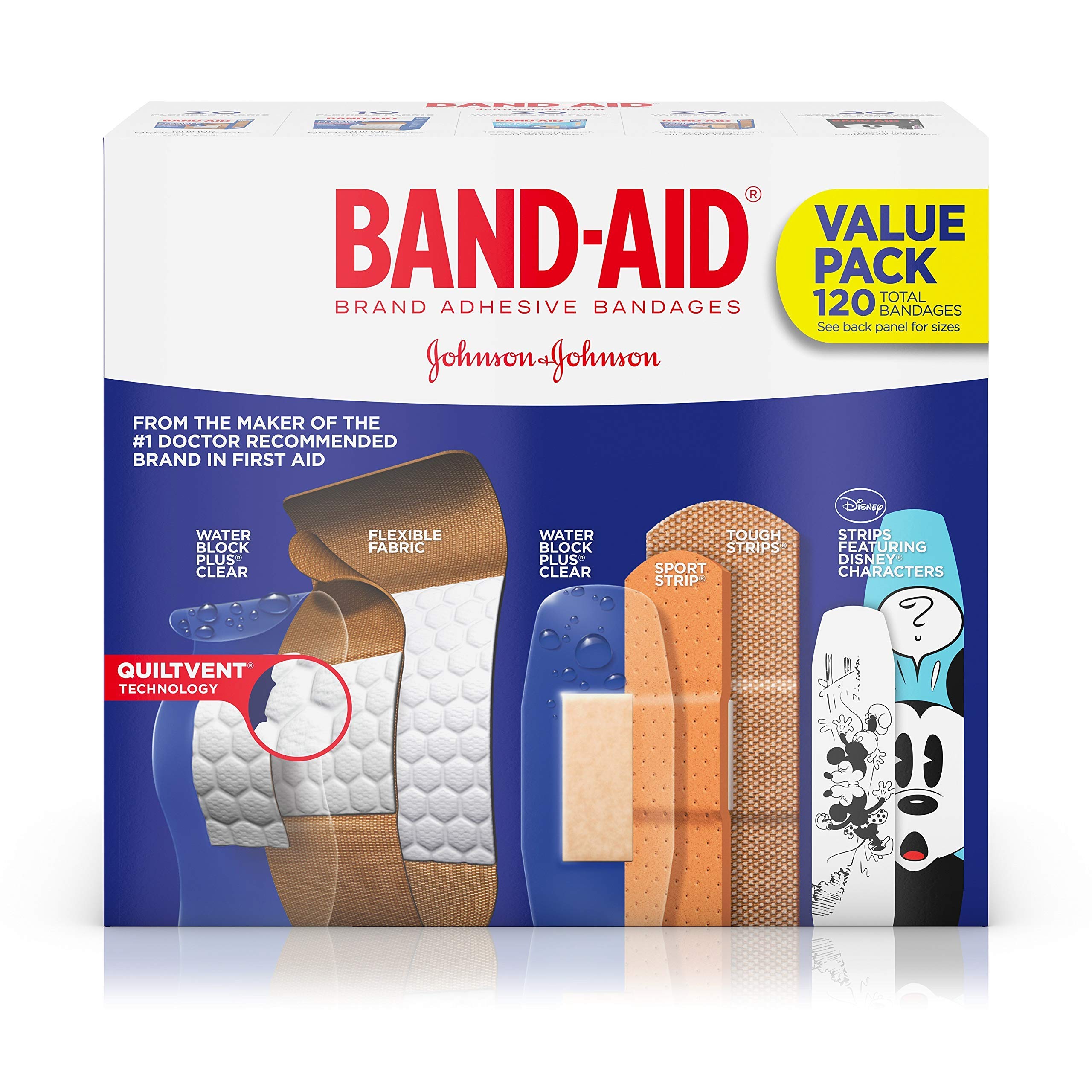 Adhesive Bandage Family Variety Pack for First Aid and Wound Care