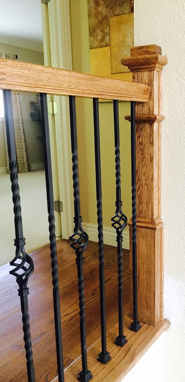SH900 - Iron Baluster Shoes - Flat Shoe with Screw - For use with 1.3cm Square Balusters - Set of 10 (Satin Black) - Image 5
