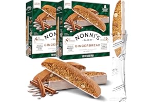 Nonni's Gingerbread Biscotti Holiday Cookies - 2 Boxes Gingerbread Cookies - Gingerbread Christmas Cookies w/Almonds & White Icing - Biscotti Individually Wrapped Cookies - Italian Cookies - 6.88 oz