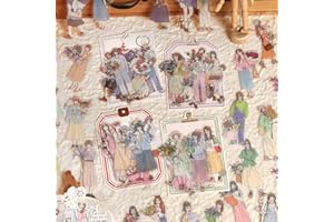 Alideco 120pcs Scrapbook Stickers Kawaii Sweet Girls Flowers People Journaling Scrapbooking Junk Journal Crafts Embelishment Decoration Diary Stickers（xindongnvhai）