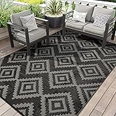 Outdoor Plastic Straw Rug - 5x8 ft Waterproof Patio Rug Clearance, Reversible Outdoor Carpet for RV, Camping, Deck, Balcony,