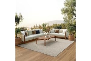 Nourison Positano Indoor-Outdoor Beige 7' x 10' Area Rug, Easy Cleaning, Non Shedding, Bed Room, Living Room, Dining Room, Backyard, Deck, Patio (7x10)