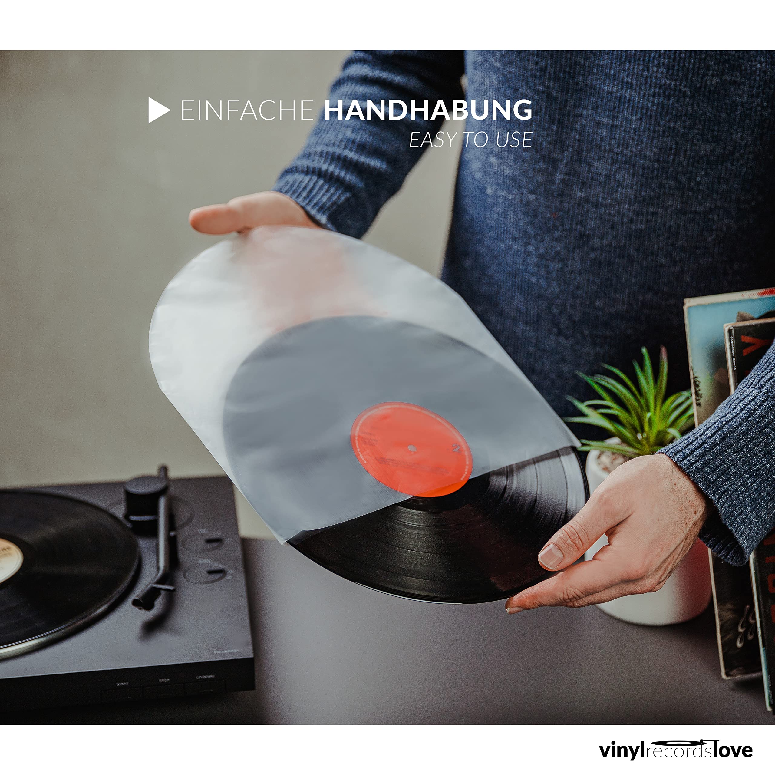 Schallplatten Innenhüllen 12" | 50 Stück Vinyl Hüllen | Plattenhüllen transparent | Optimaler Schutz | Schallplatten Hüllen | LP Schallplattenhüllen | LP Schutzhüllen | Antistatisch Vinyl Sleeves 4