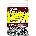 Milescraft 5204 Wood Pocket Hole Screws - #7 x 1-1/2" Washer Head with Coarse Thread (100pc.), Torx Drive Self-Tapping, for Indoor Use