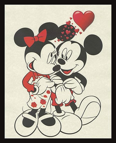 Amazon Com Poster De Minnie Y Mickey Mouse En El Amor Para Decoracion De Pared Imagen De Obra De Arte Para Casa Oficina Dormitorio Guarderia Sin Marco Everything Else