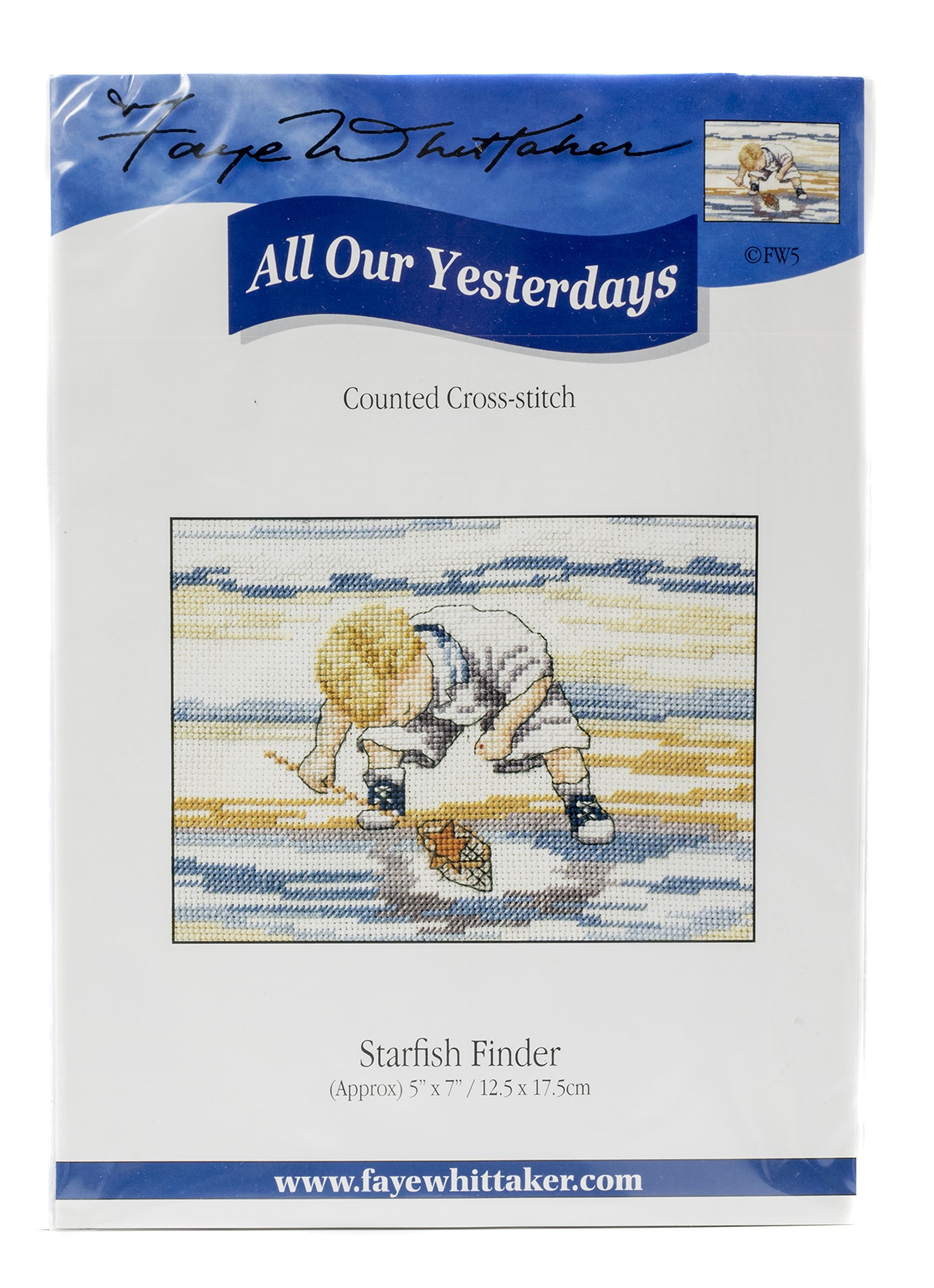 Faye Whittaker All Our Yesterdays Starfish Finder (Cross Stitch Kit), range, Mixed, 25 x 15 x 2 cm