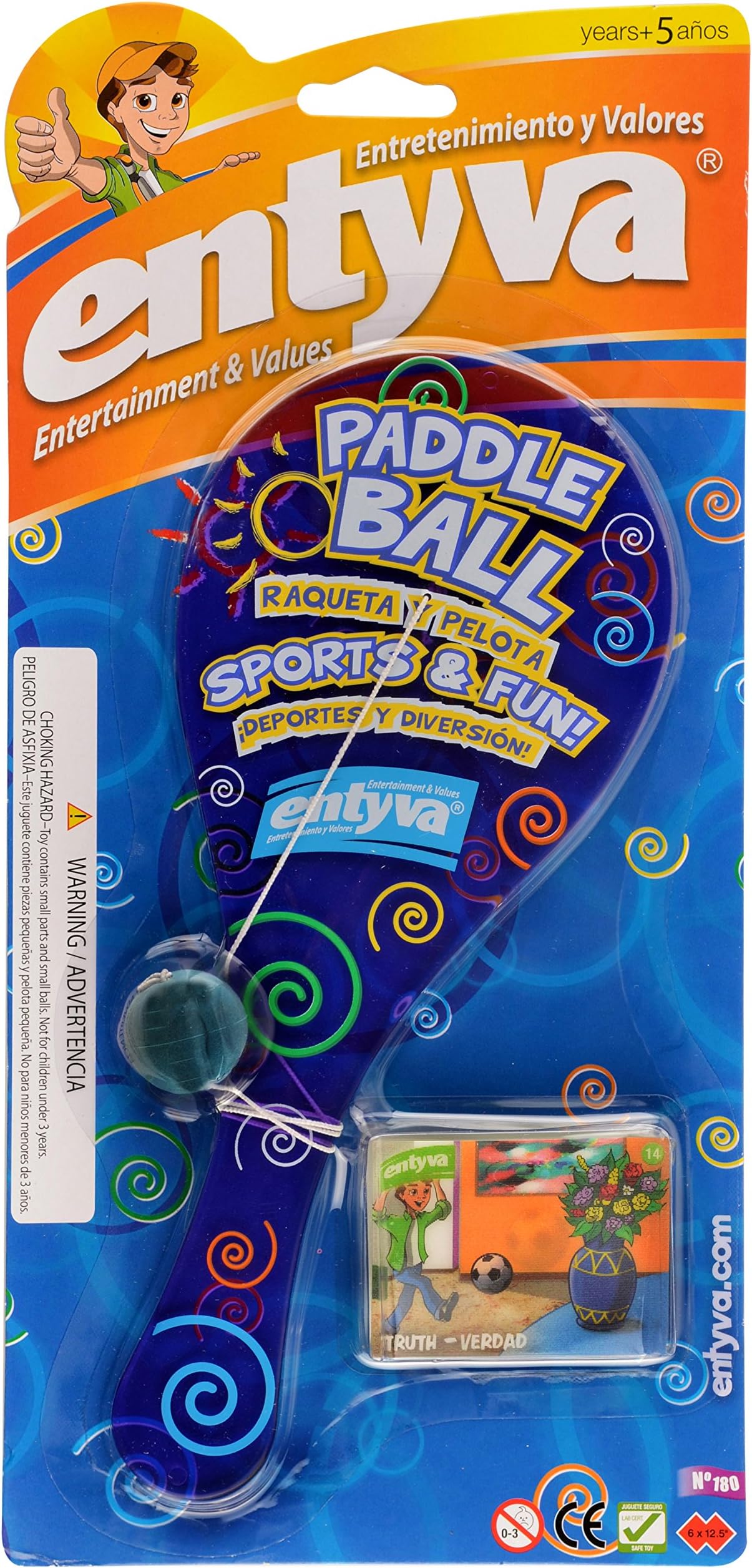 9.5" Paddle Ball Toy-  ( Assorted Colors - May Vary) – Entyva